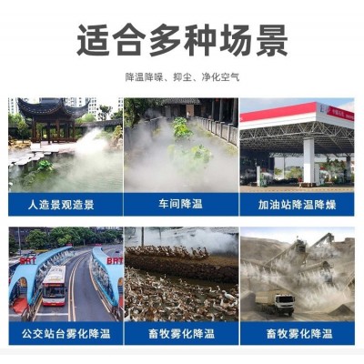 景观造雾系统降温喷雾设备围挡喷淋主机园林雾化器雾森系统人造雾图2