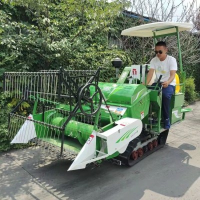 家用稻麦脱粒联合收割机 乘坐式水稻联合收割 自动装袋收割机图2