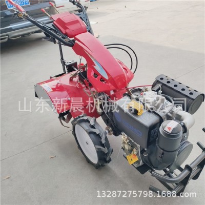 178型柴油风冷四驱微耕机 自走式手扶旋耕机大棚开沟除草机图2