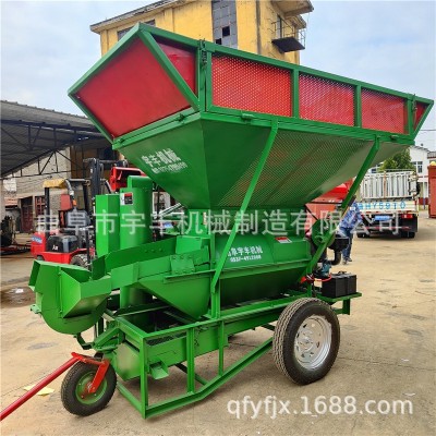 铲车上料玉米脱粒机 元宝型料箱加长提升机干湿两用脱粒机图2
