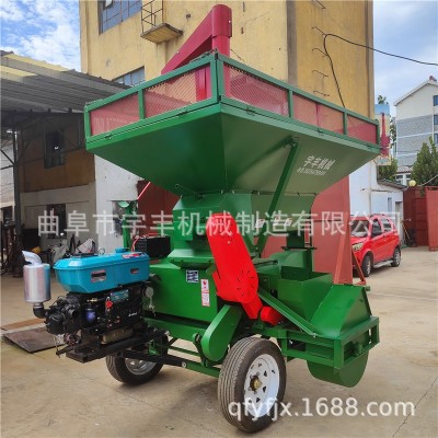 新型 双滚筒双风机苞米打粒机 移动式拖拉机牵引式脱粒机图3