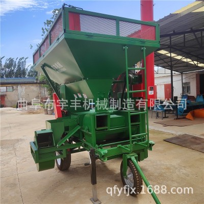 新型 双滚筒双风机苞米打粒机 移动式拖拉机牵引式脱粒机图2