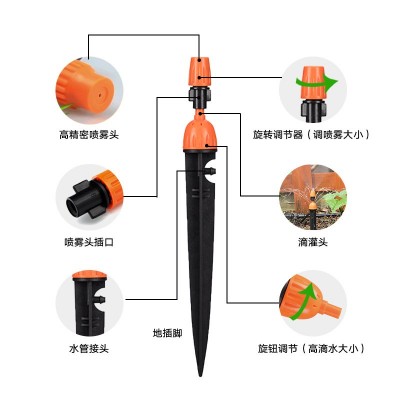 半自动喷滴一体喷水器雾化两用园艺滴管溉管喷头喷栽花浇菜地插头图2