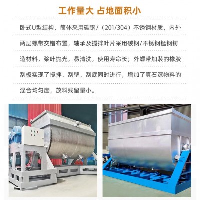 厂家供应真石漆搅拌机不锈钢材质卧式搅拌机卧式真石漆翻缸混合机图2