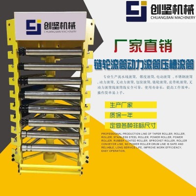 厂家直供双排链轮滚筒 工业运输机滚轴流水线动力辊筒批发图2
