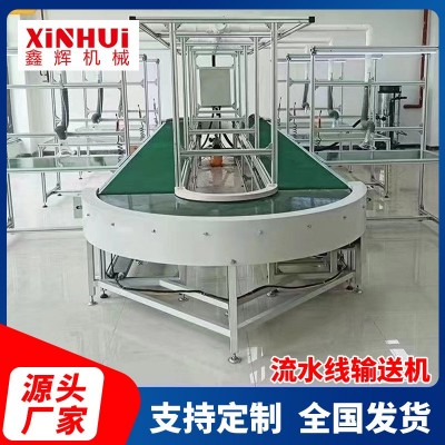 90度转弯机输送机链板U型环形网带传送带180度无半径转弯机流水线图2