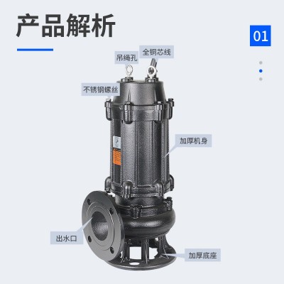 厂家现货380v潜水排污泵QW无堵塞立式污水泵移动污泥抽水泵潜水泵图4