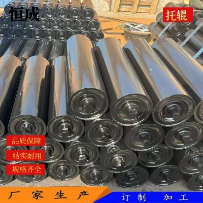输送机无动力托辊滚筒 槽型平行托辊 橡胶缓冲三连串配件全套生产图3