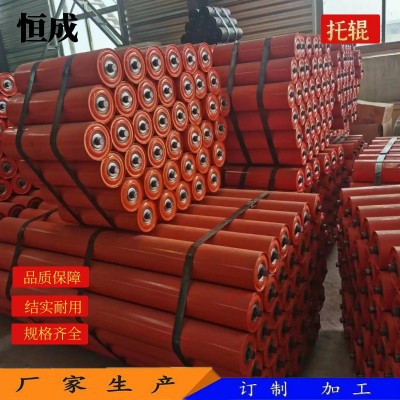 输送机无动力托辊滚筒 槽型平行托辊 橡胶缓冲三连串配件全套生产图4