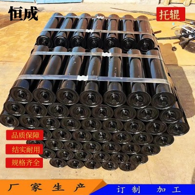 输送机无动力托辊滚筒 槽型平行托辊 橡胶缓冲三连串配件全套生产图2