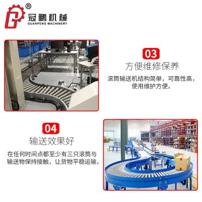 动力滚筒转弯机定制食品180度拐弯机锥形滚筒90度直角转弯输送机图3