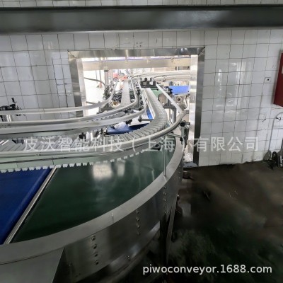 63/103mm滚珠链板 膜包纸箱输送 POM环形输送线 柔性链板输送机图4