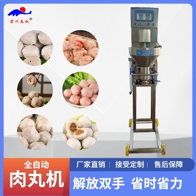 全自动整套肉丸生产线 牛肉丸挤出机 春秋机械包心鱼丸成套设备图3