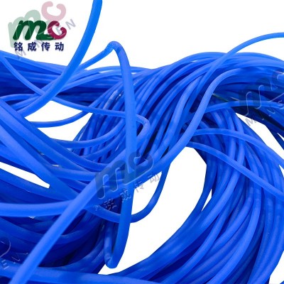 厂家直供蓝色粗面PU圆带 食品级o型传动皮带环形pu聚 氨酯接驳圆带图2