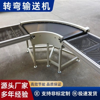热销90度皮带转弯机滚筒线U型环形快递物流食品传送带直 角输送机图2